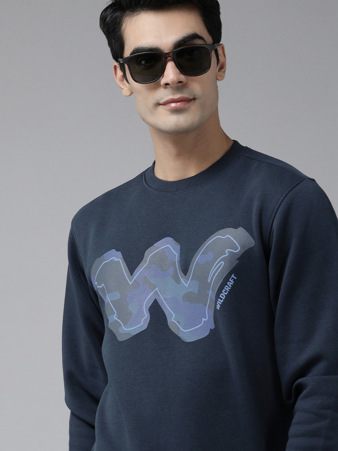 

Wildcraft Men Navy Blue Brand Logo Printed Sweatshirt