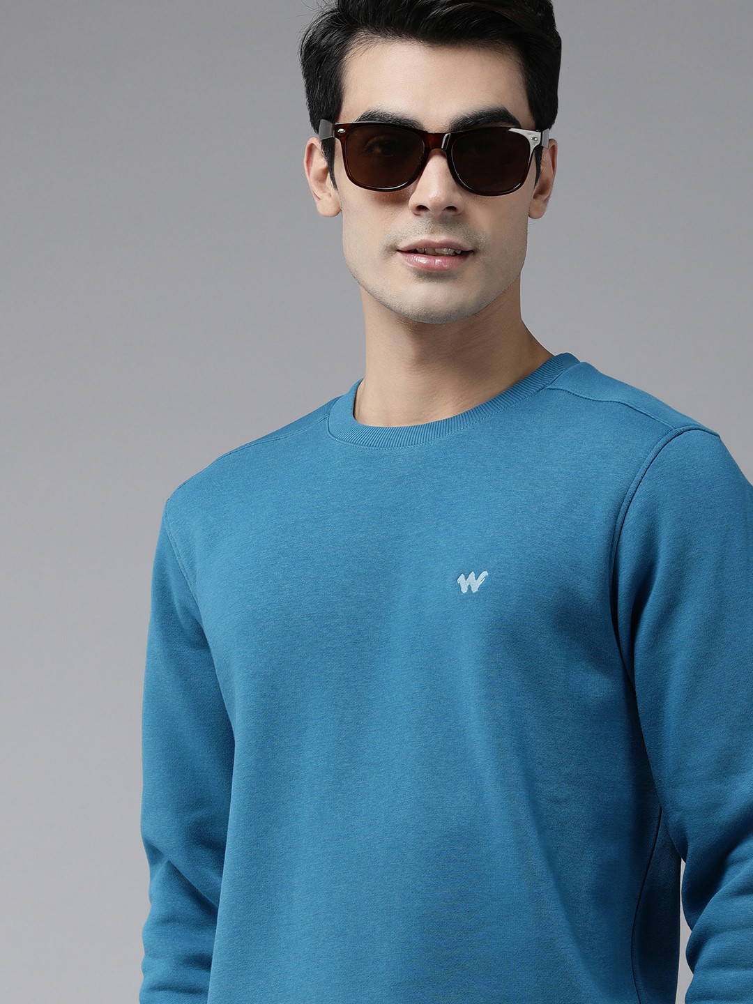 

Wildcraft Men Blue Solid Sweatshirt