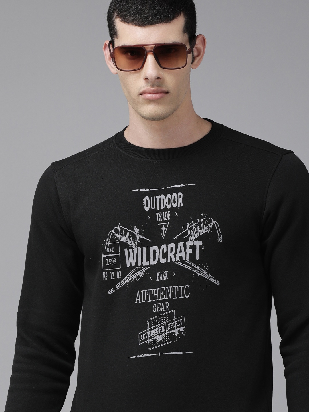 

Wildcraft Men Black Printed Sweatshirt