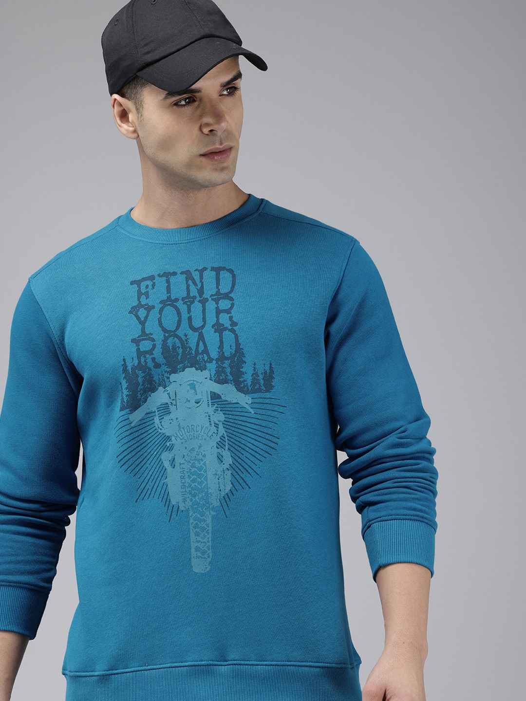 

Wildcraft Graphic Printed Crew Neck Sweatshirt, Blue