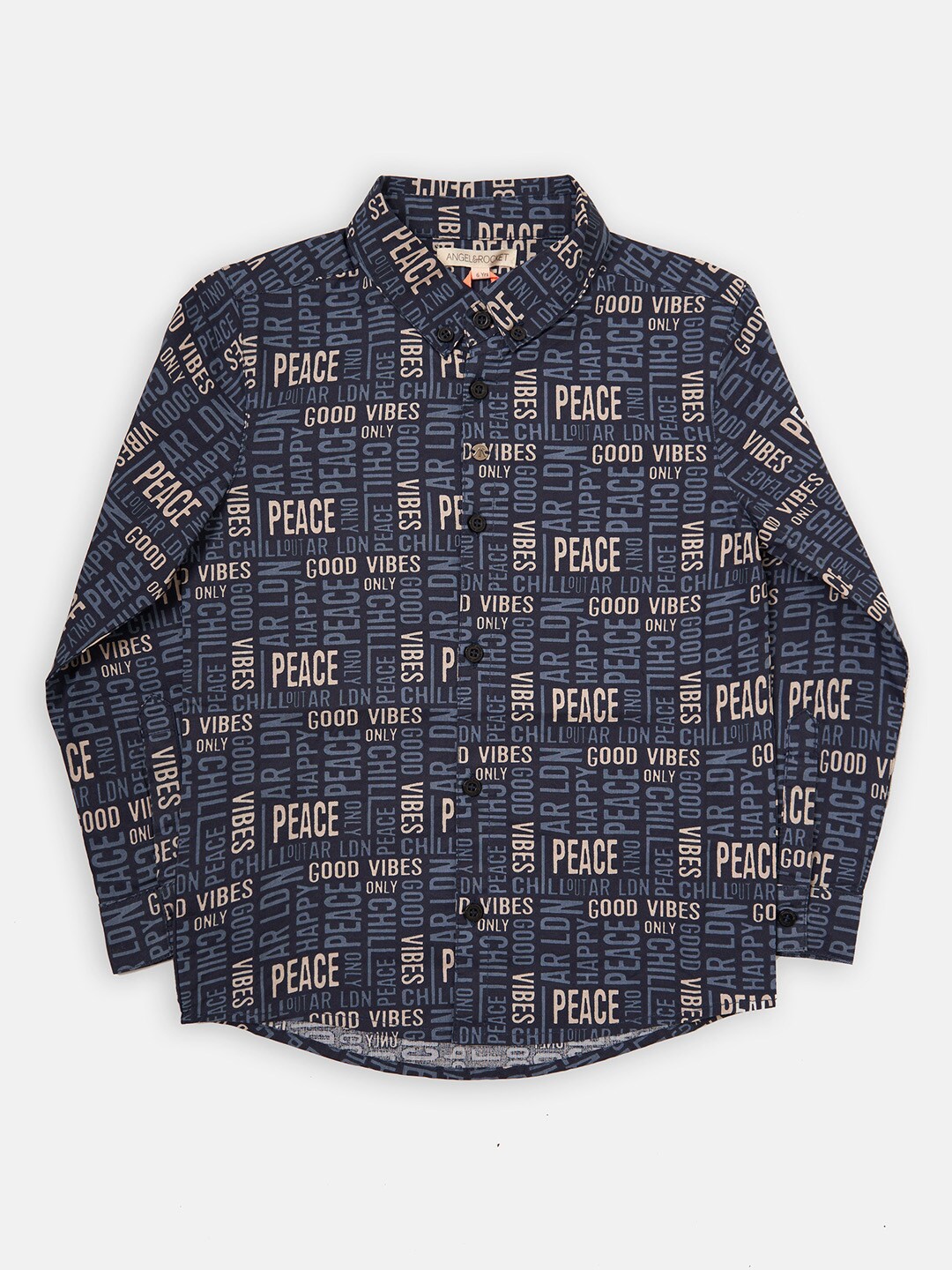 

Angel & Rocket Boys Blue Classic Printed Casual Shirt