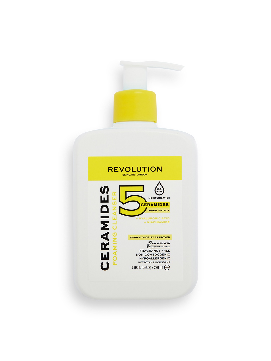 

Makeup Revolution London Skincare Ceramides Foaming Cleanser with Hyaluronic Acid - 236 ml, White