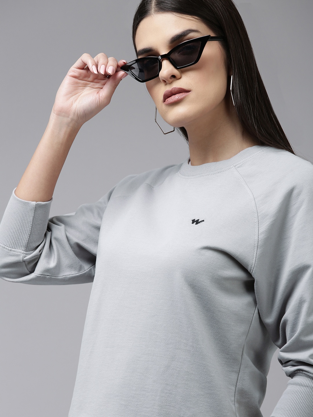 

Wildcraft Women Solid Pure Cotton Sweatshirt, Grey