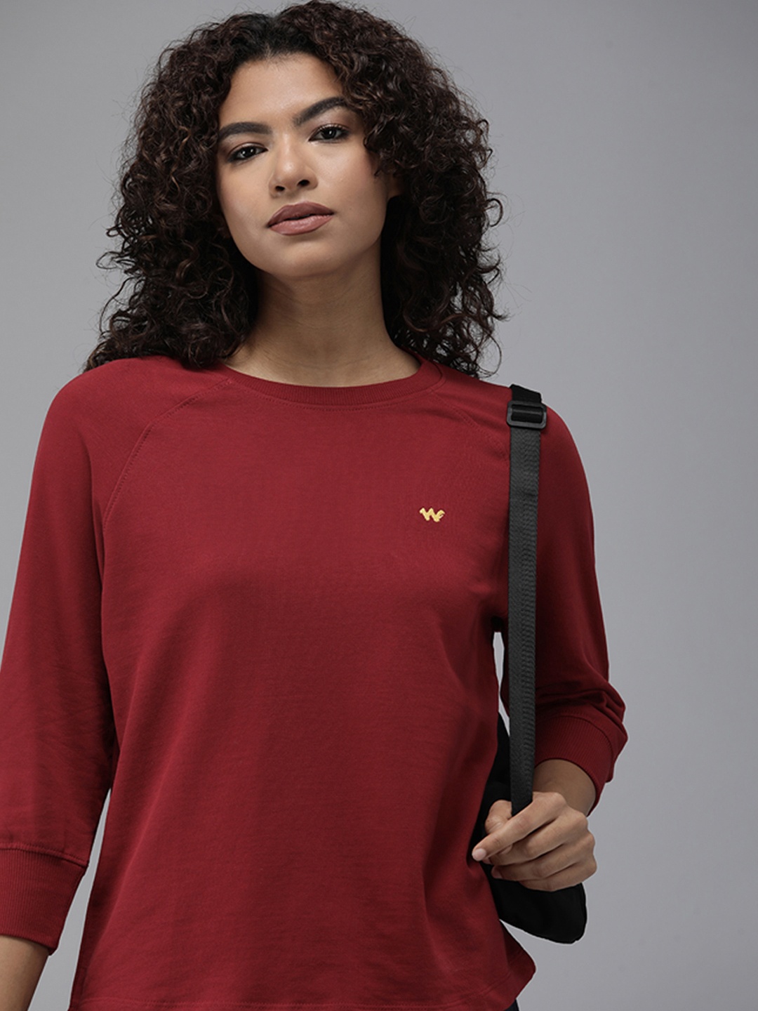 

Wildcraft Women Solid Pure Cotton Sweatshirt, Burgundy