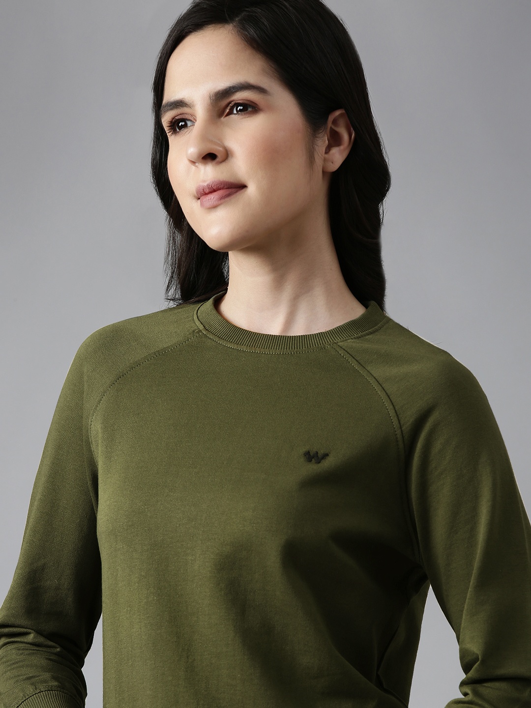 

Wildcraft Round Neck Raglan Sleeves Pure Cotton Sweatshirt, Olive
