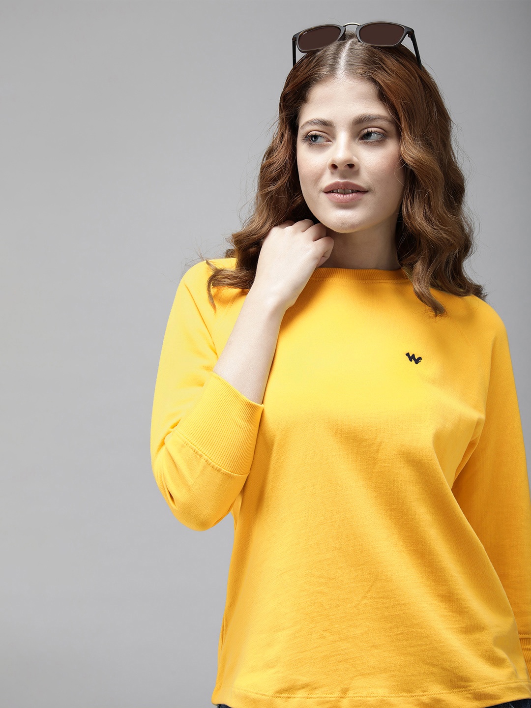 

Wildcraft Women Solid Round Neck Sweatshirt, Yellow