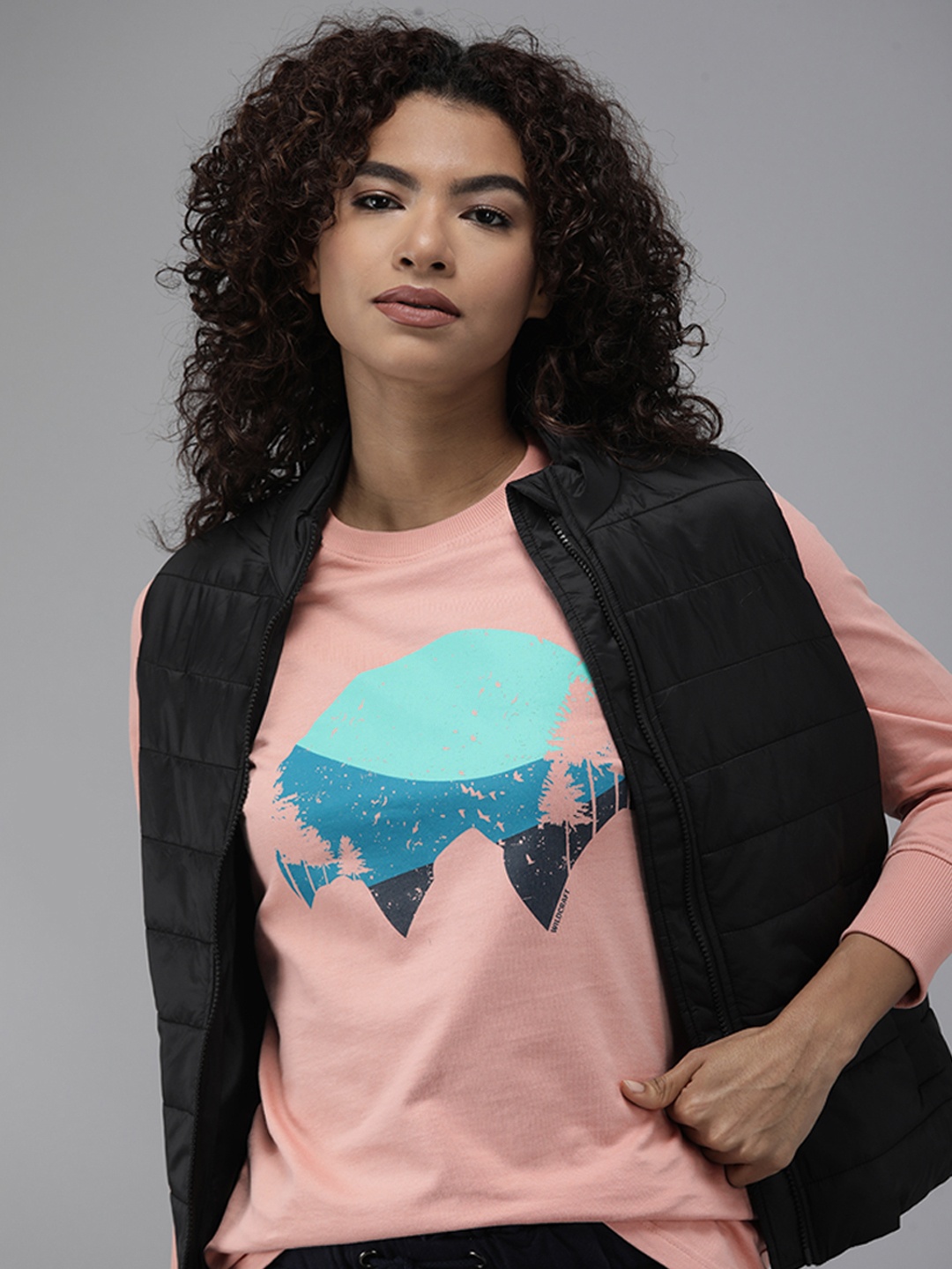 

Wildcraft Women Printed Pure Cotton Sweatshirt, Pink