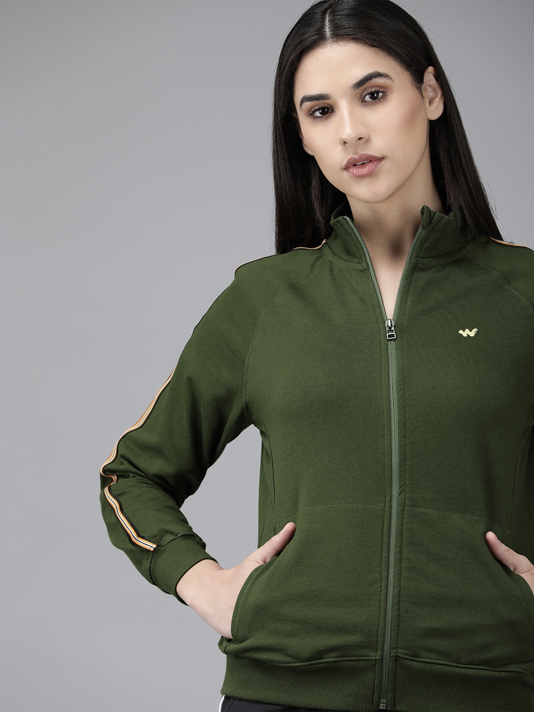 

Wildcraft Women Pure Cotton Long Sleeves Sweatshirt, Olive