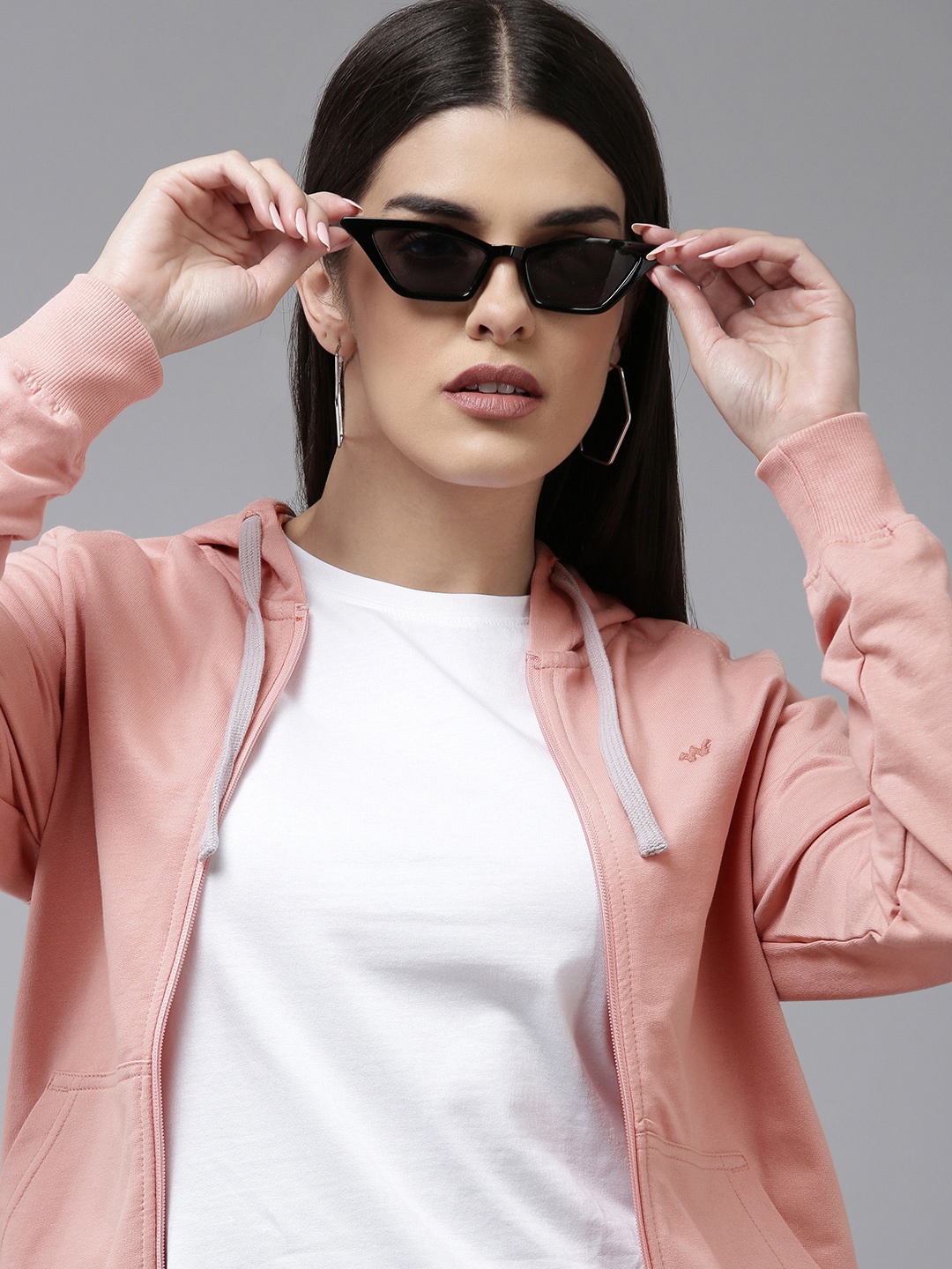 

Wildcraft Women Solid Pure Cotton Hooded Sweatshirt, Pink