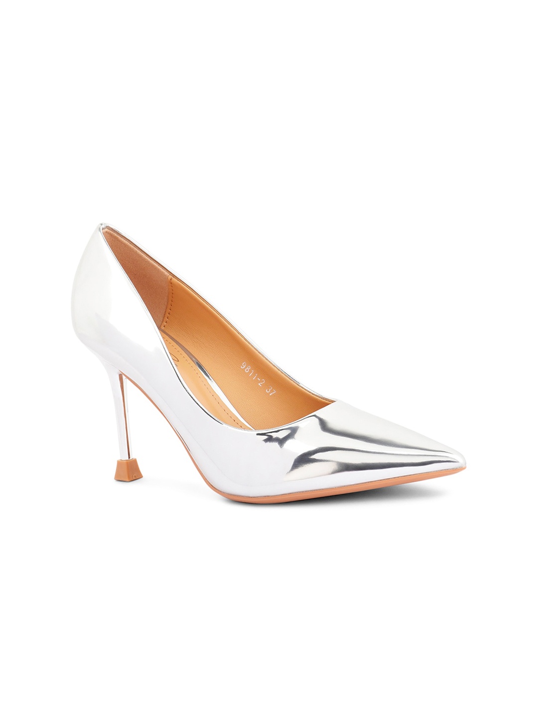 

London Rag Silver-Toned PU Party Stiletto Pumps