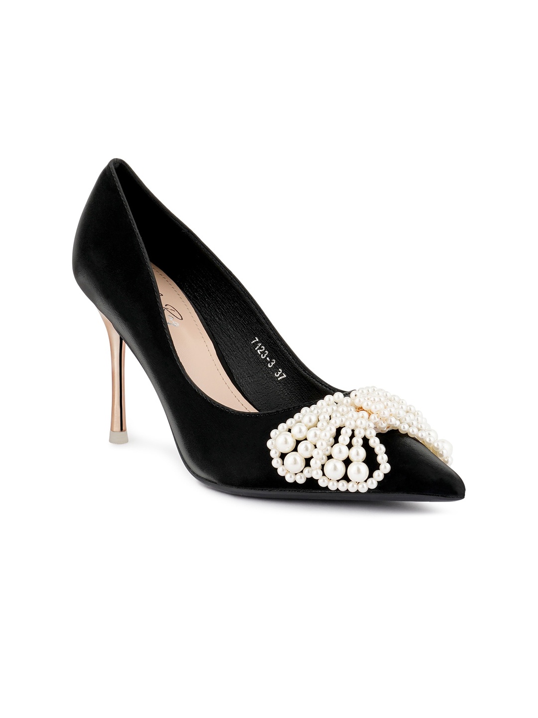 

London Rag Black PU Party Stiletto Pumps