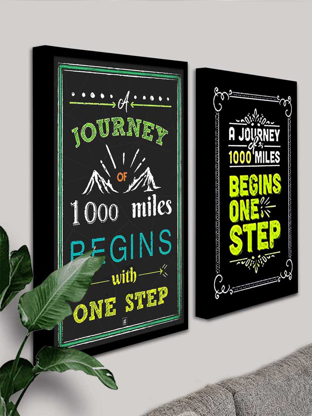 

Art Street Set Of 2 Black Motivational Art Printed Wall Art