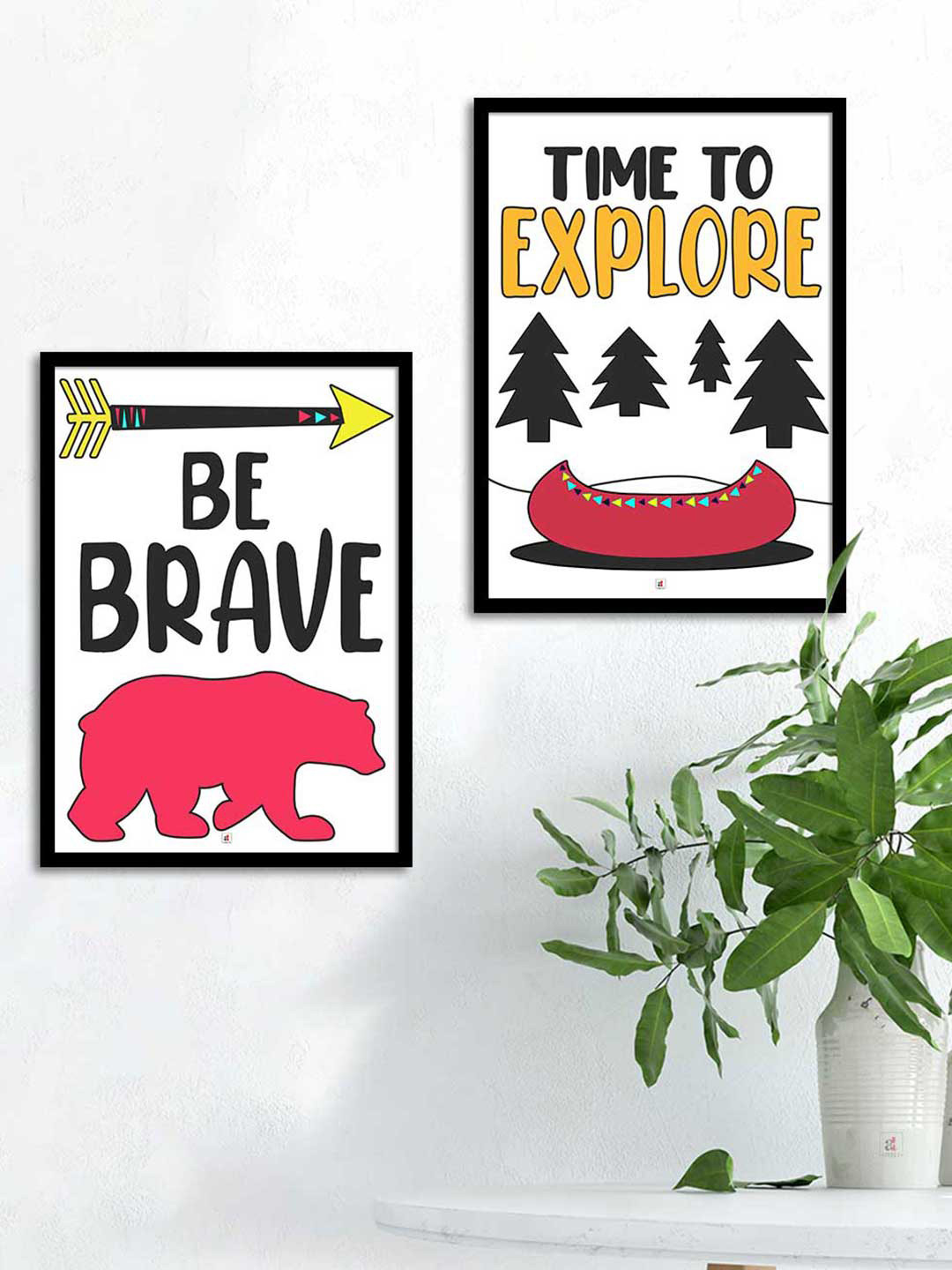 

Art Street Set Of 2 Black & Pink Motivational Wall Art