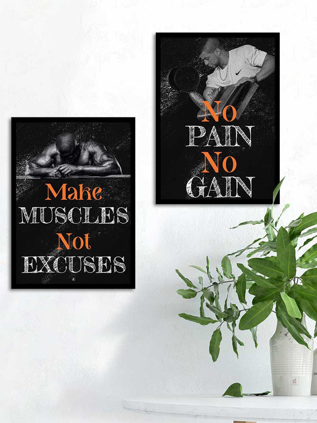 

Art Street Pack Of 2 Black Motivational Art Printed Wall Art