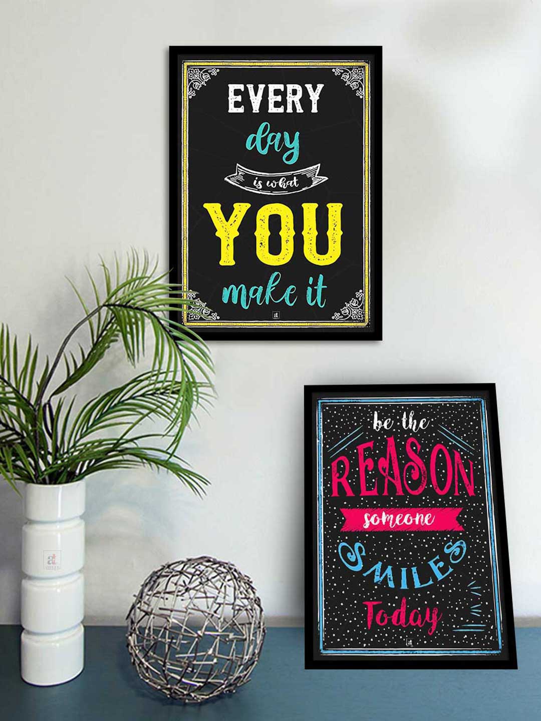 

Art Street Set Of 2 Black Motivational Art Printed Wall Art