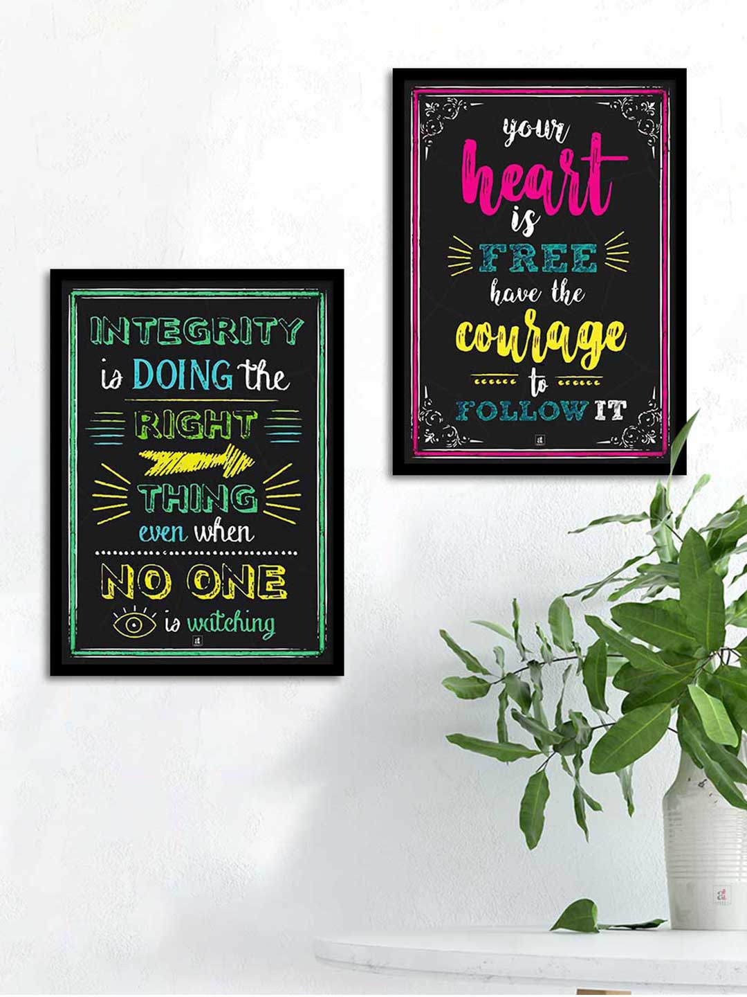 

Art Street Set Of 2 Black Motivational Art Printed Wall Art