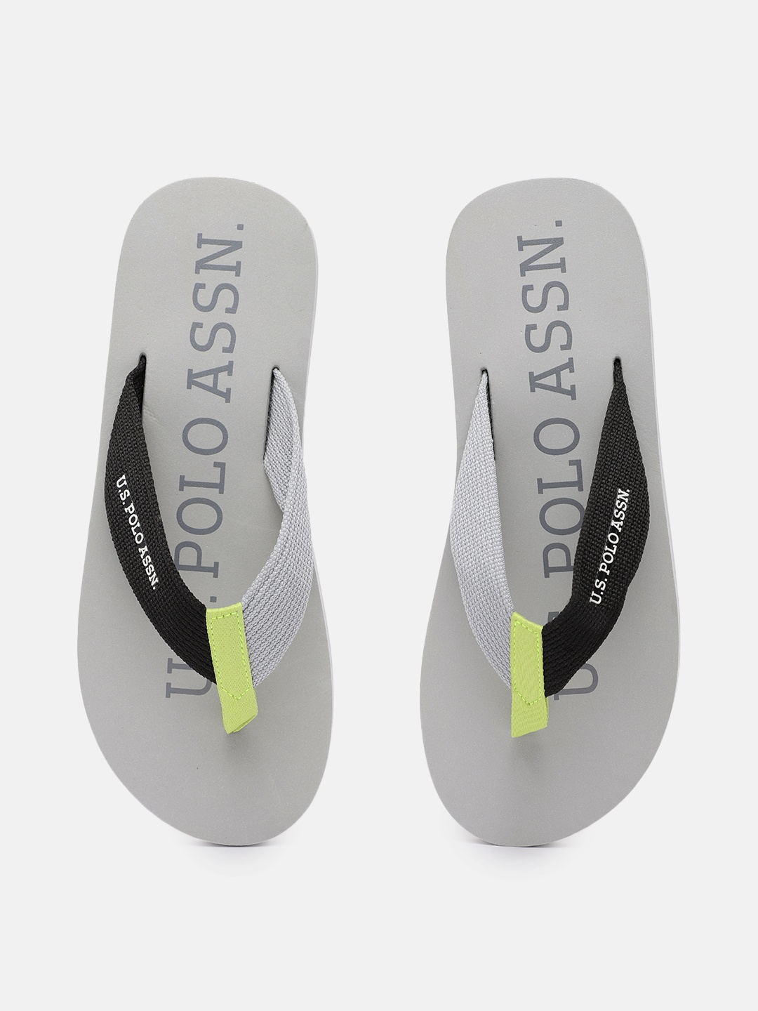 

U.S. Polo Assn. Men Grey & Black Colourblocked Thong Flip-Flops