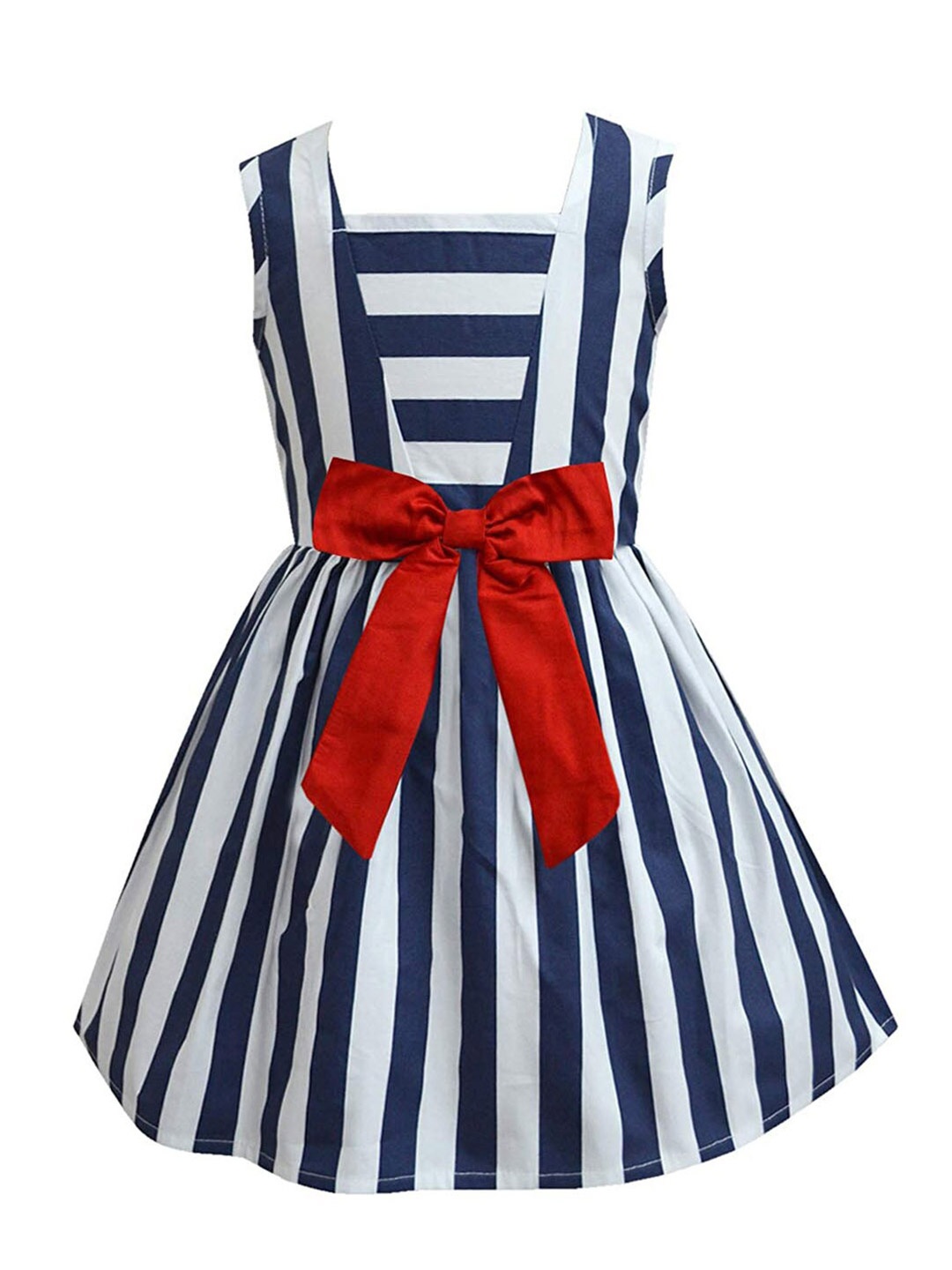 

A T U N Navy Blue Striped Dress