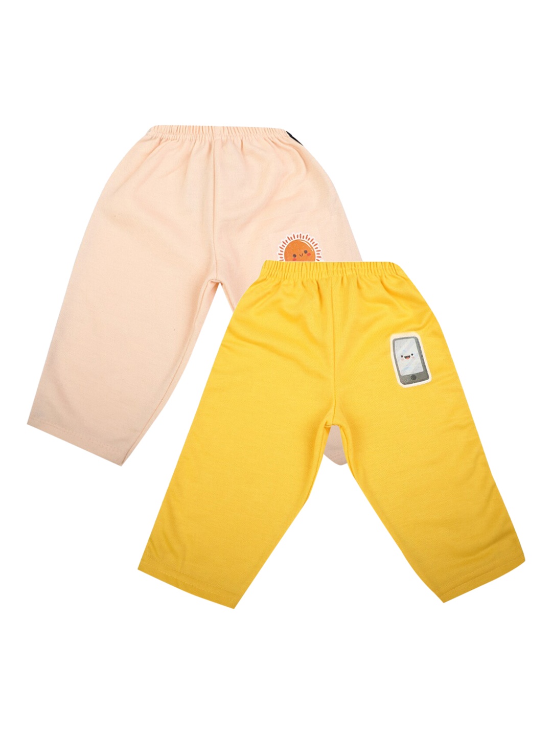 

V-Mart Infant Kids Solid Set of 2 Lounge Pants, Yellow