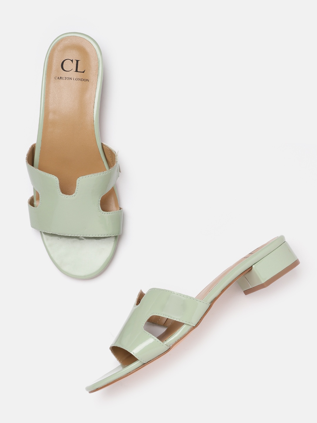 

Carlton London Women Green Solid Block Heels