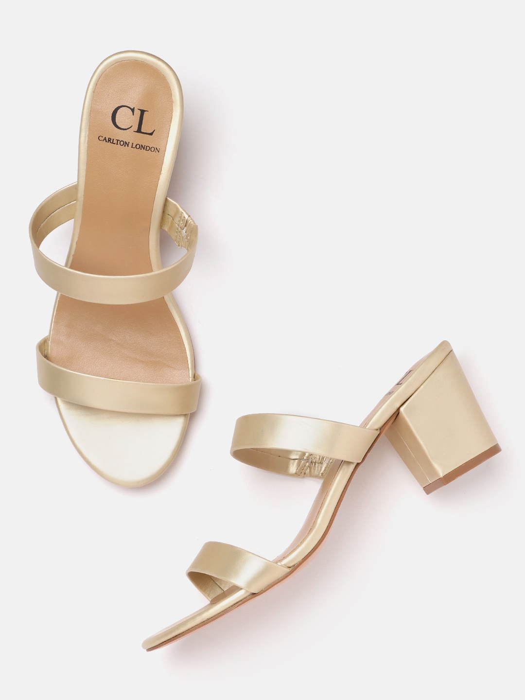 

Carlton London Muted Gold-Toned Solid Block Heels
