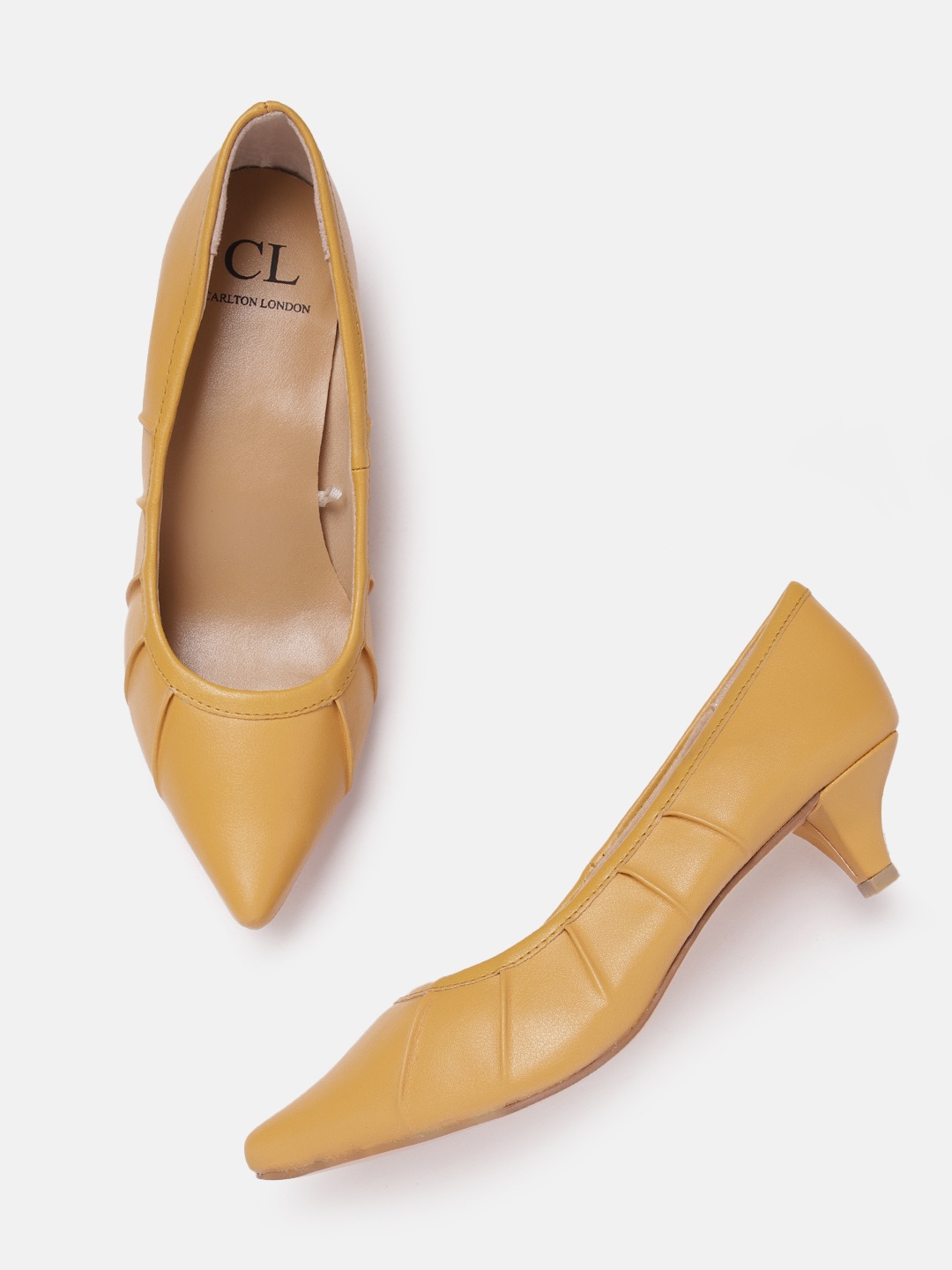 

Carlton London Pleated Kitten Pumps, Mustard