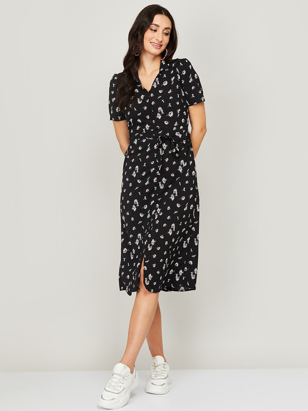 

Fame Forever by Lifestyle Black Floral Shirt Dress