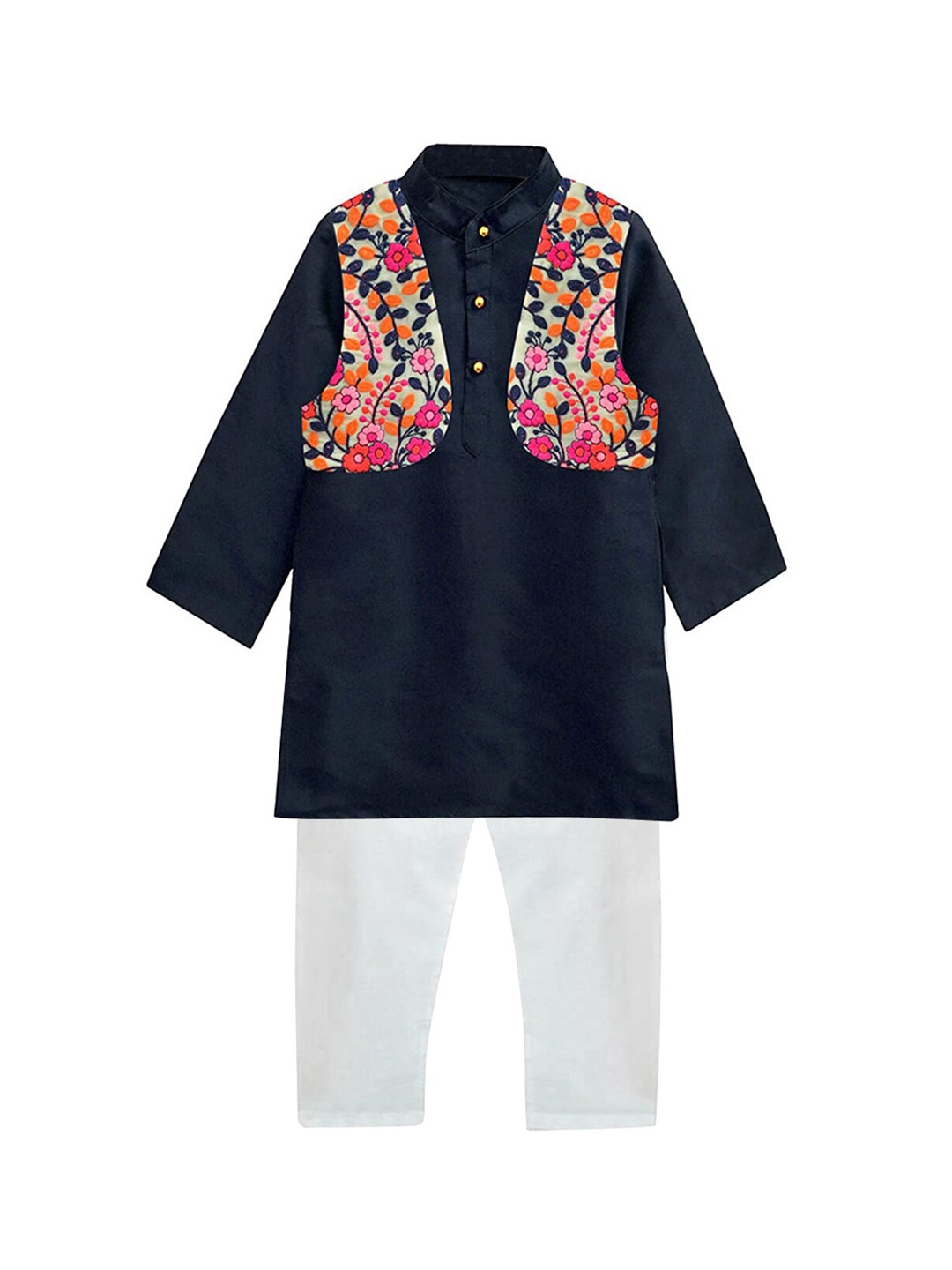 

A T U N Boys Navy Blue Kurta with Pyjamas