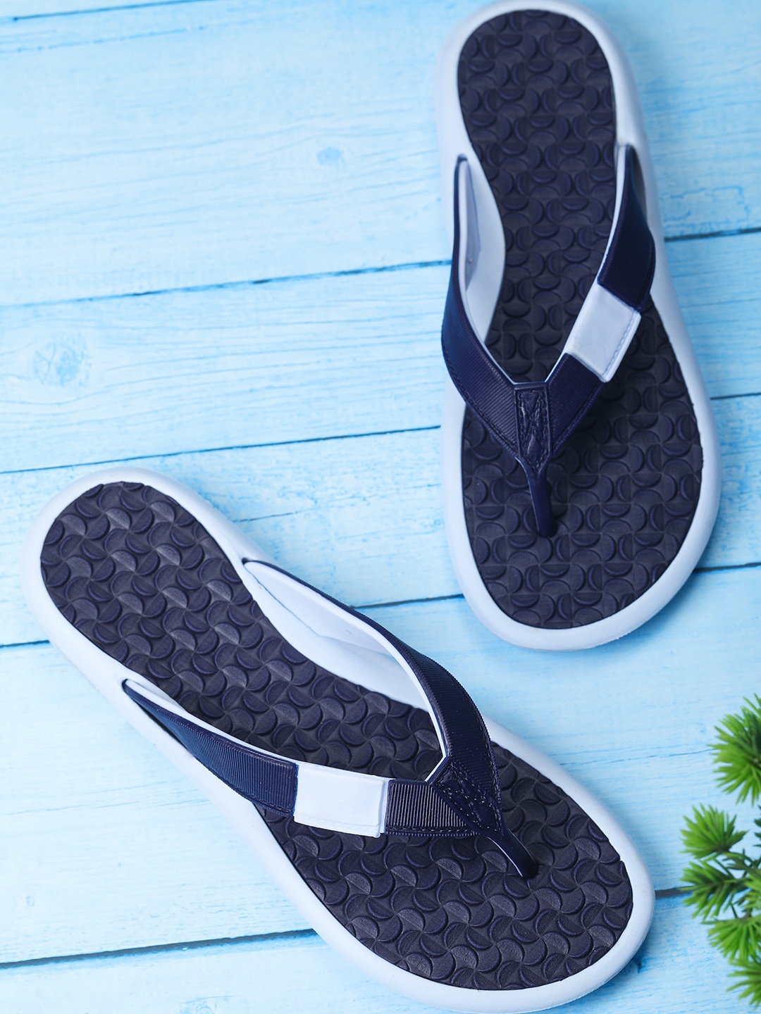 

BOOTCO Women Navy Blue T-Strap Flats