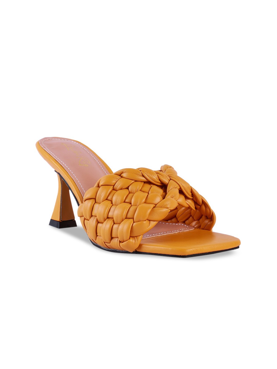 

London Rag Yellow PU Party Block Heels
