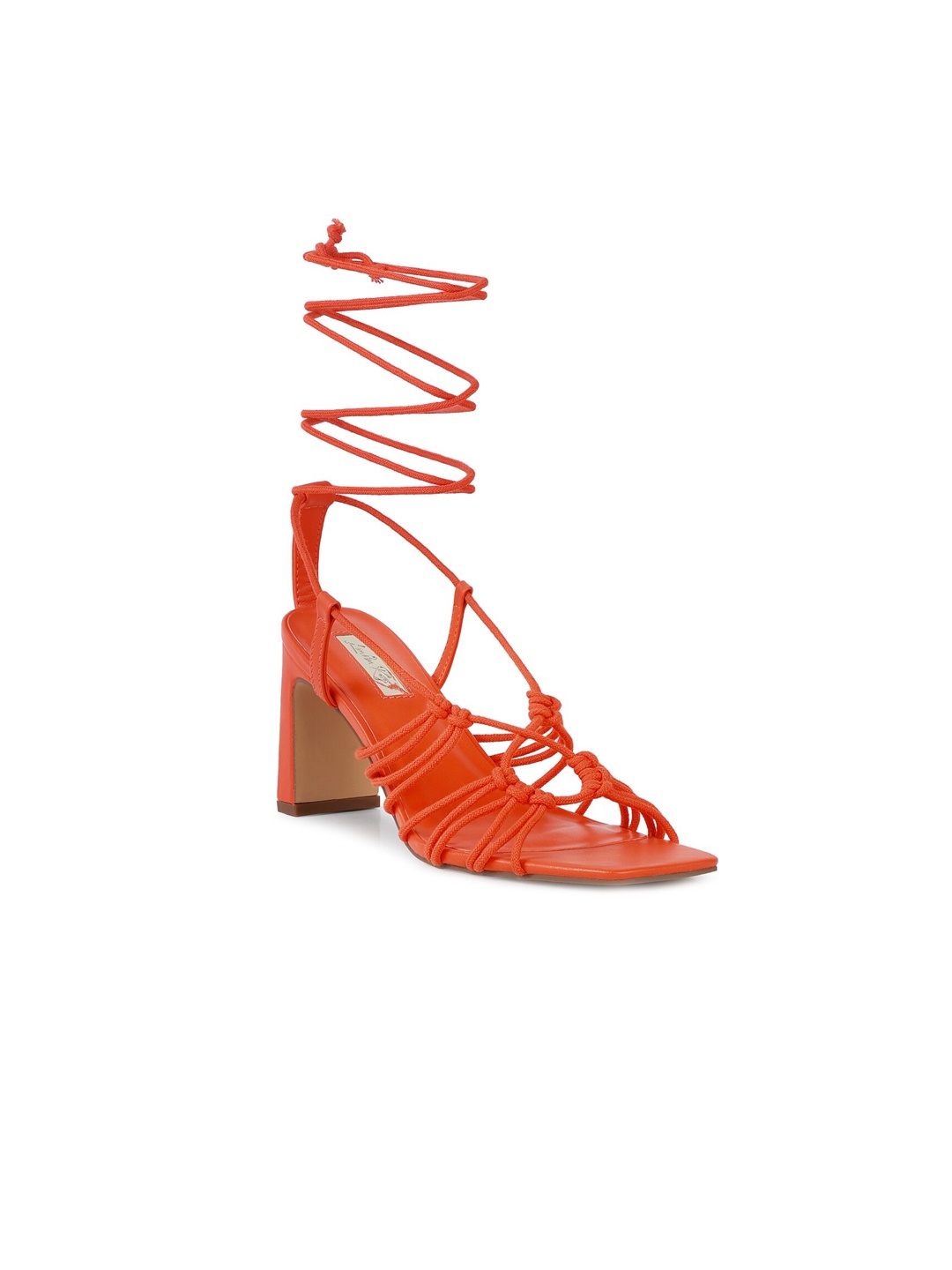 

London Rag Women Orange PU Party Block Gladiators