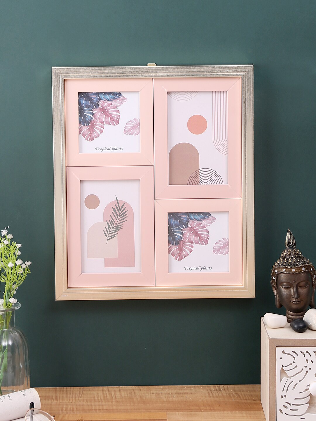 

House Of Accessories Set Of 4 Pink Wall Photo Frames