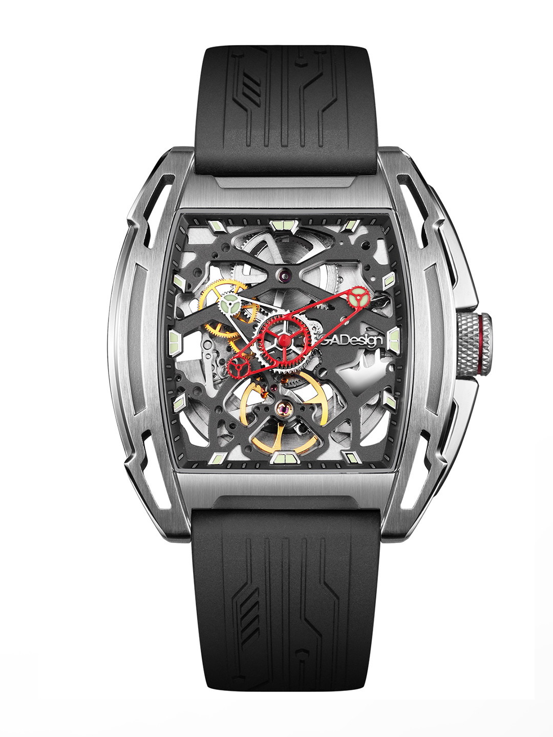 

CIGA Design Men Skeleton Watch Automatic Mechanical Watch, Grey