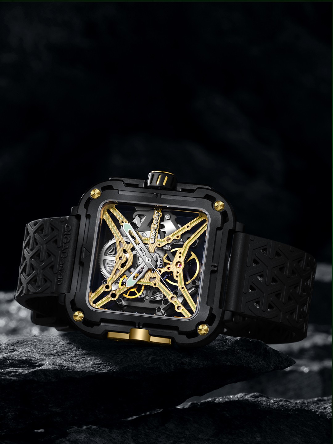 

CIGA Design Men X Gorrila Automatic Suspension System Watch for With Additional Strap, Gold