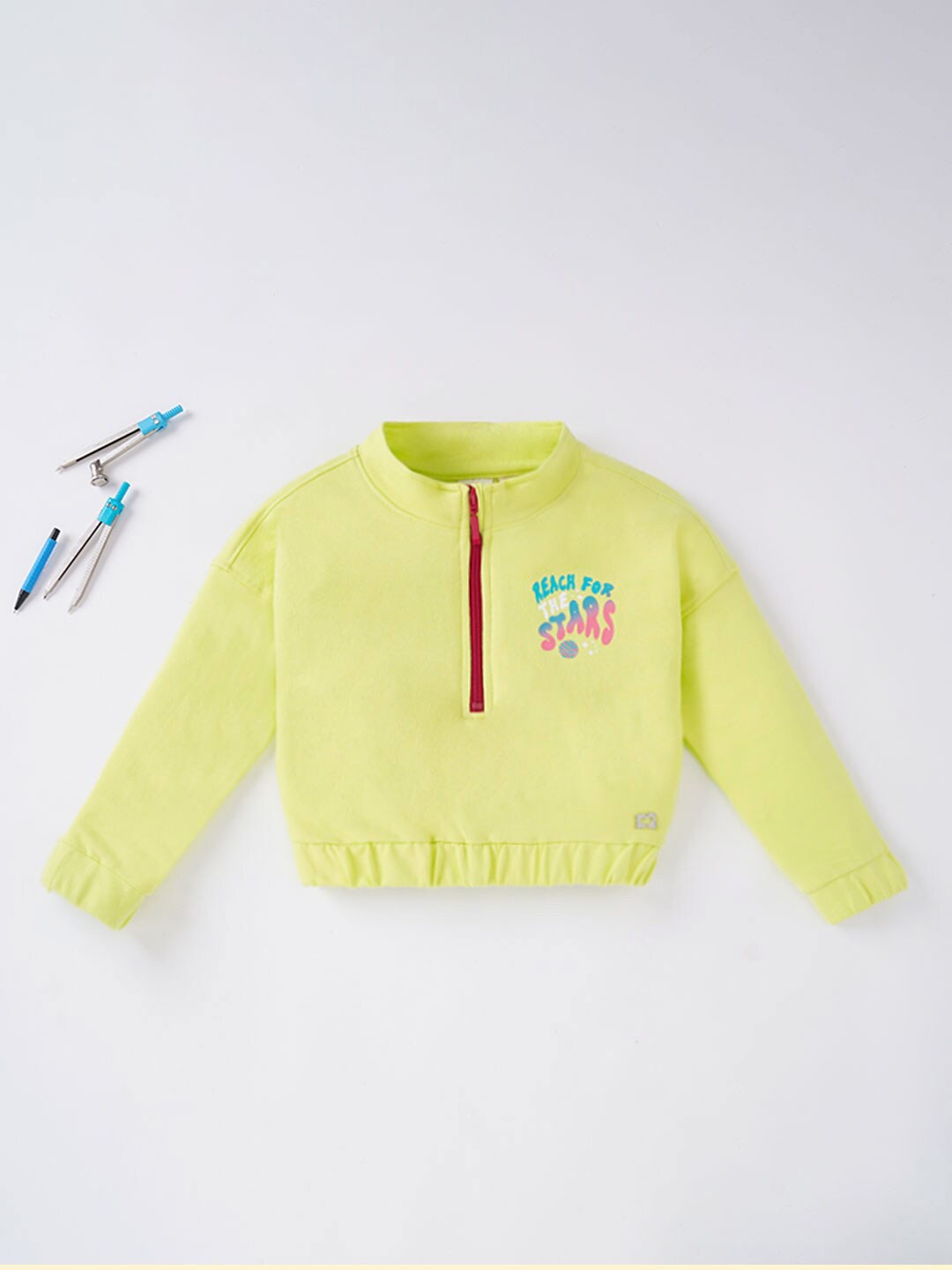 

Ed-a-Mamma Girls Green Pure Cotton Sweatshirt