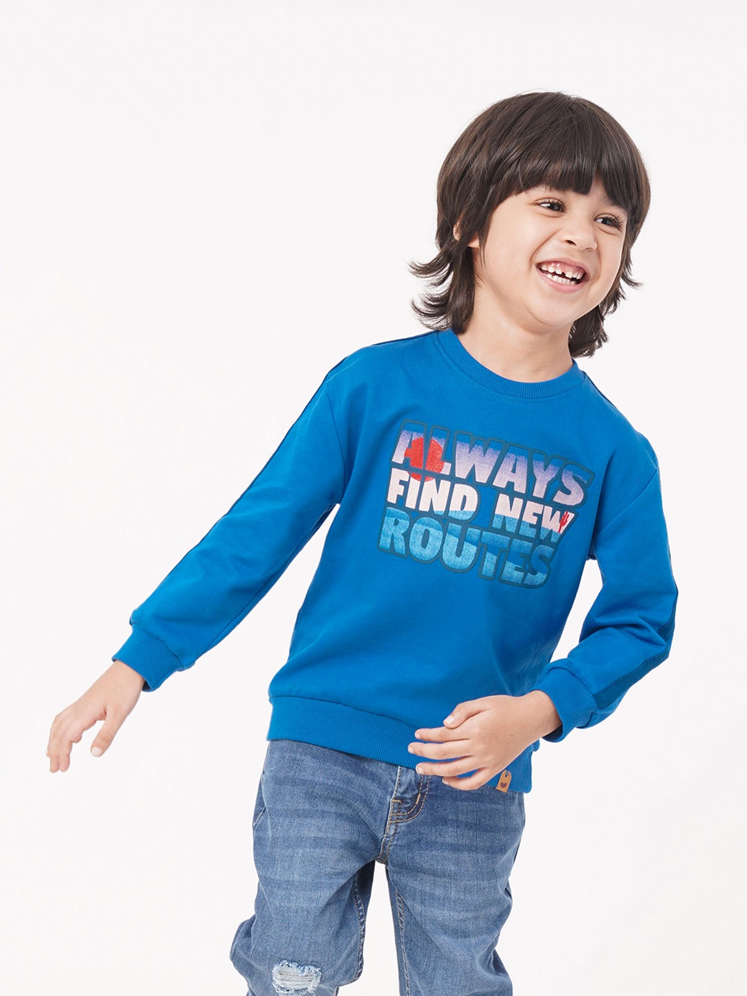 

Ed-a-Mamma Boys Blue Printed Sweatshirt