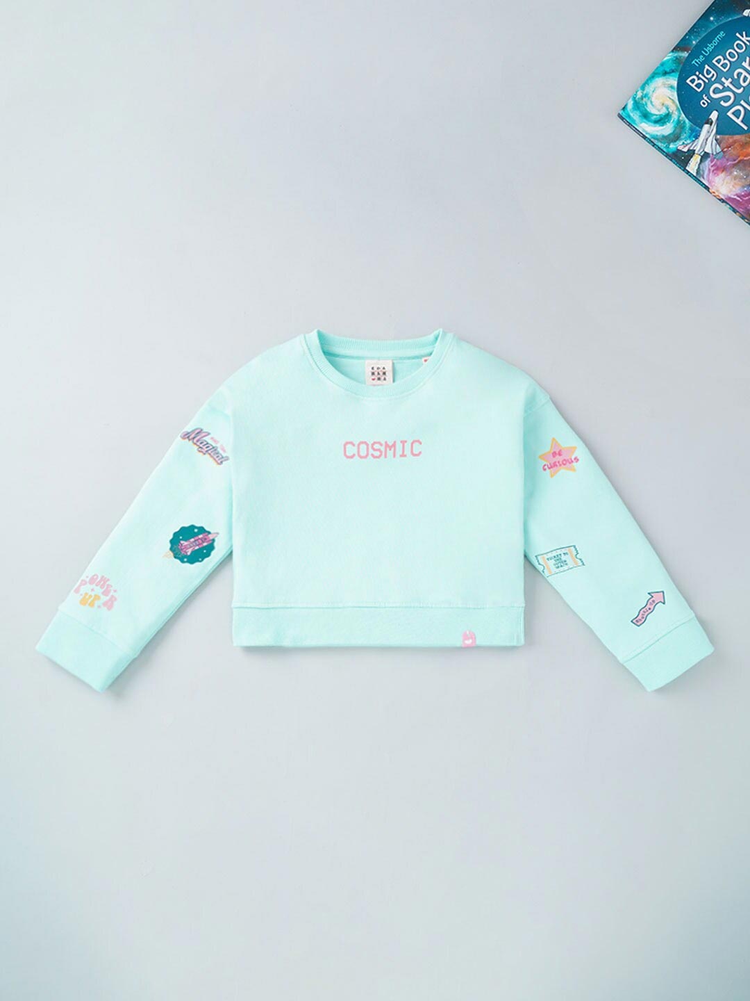 

Ed-a-Mamma Girls Blue Printed Sweatshirt