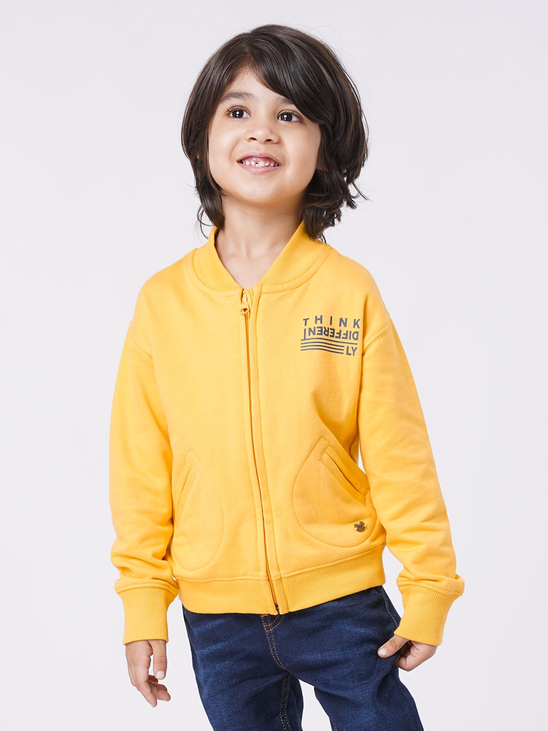 

Ed-a-Mamma Boys Yellow Bomber Jacket