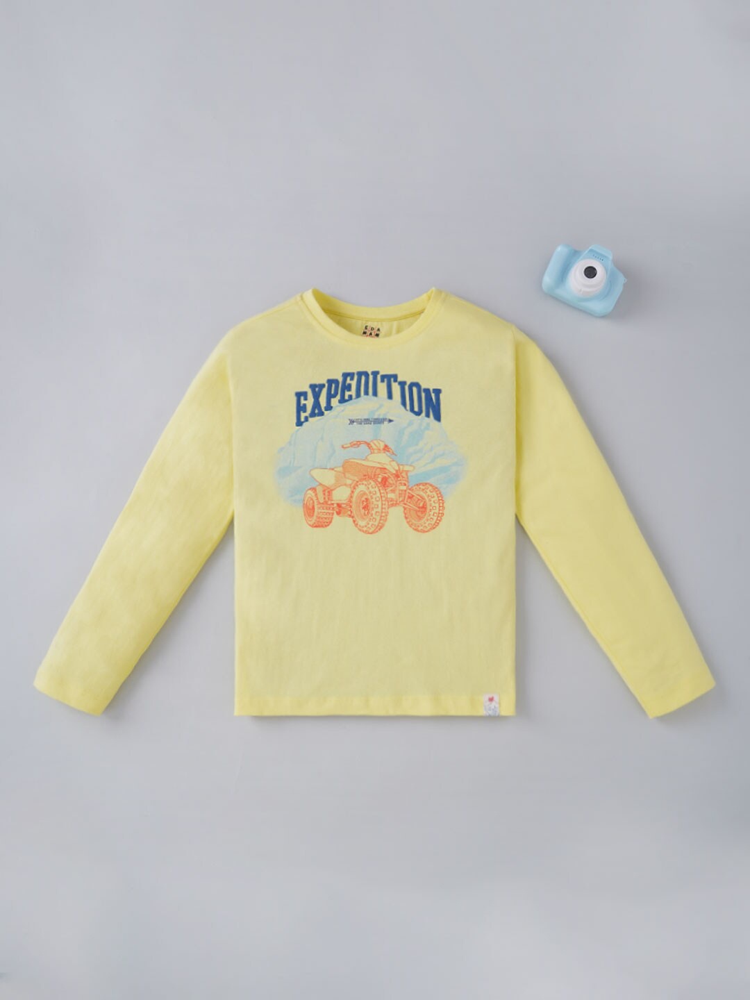 

Ed-a-Mamma Boys Yellow Printed Cotton T-shirt