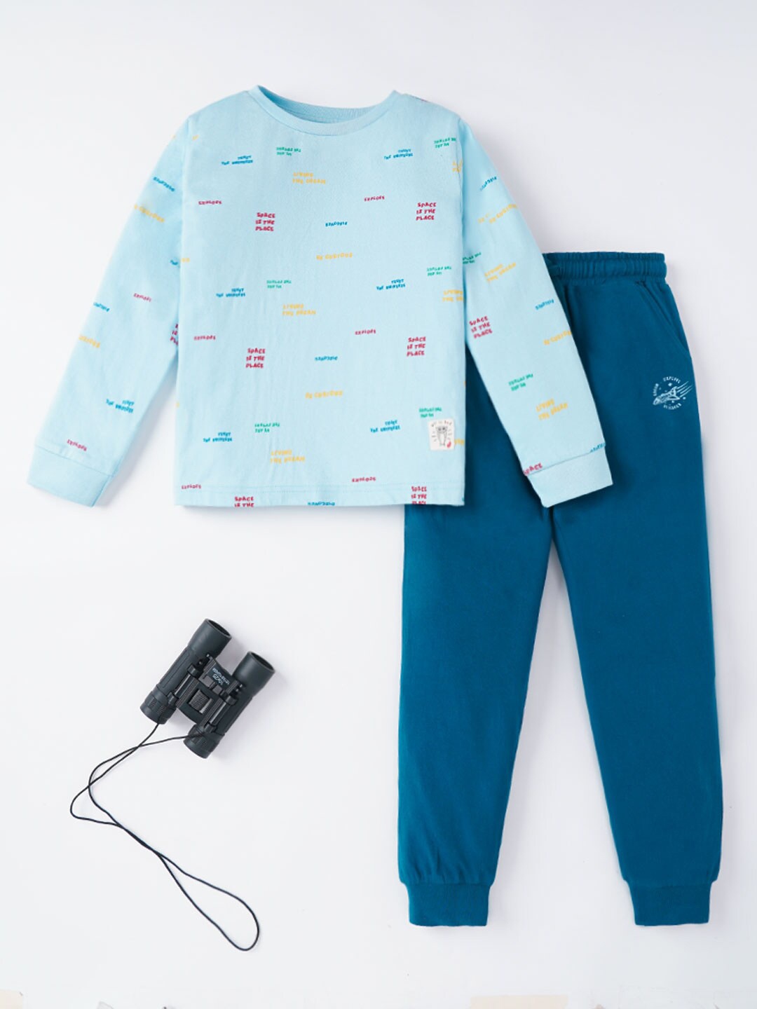 

Ed-a-Mamma Boys Blue Printed Night suit
