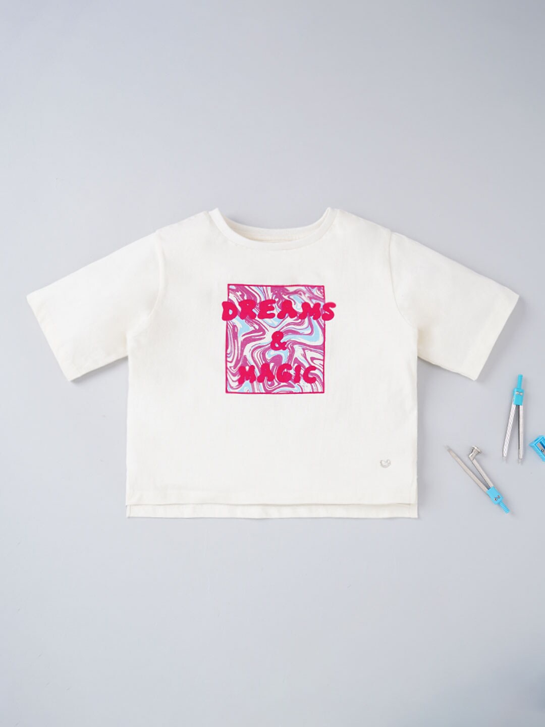 

Ed-a-Mamma Girls Off White Typography Printed T-shirt