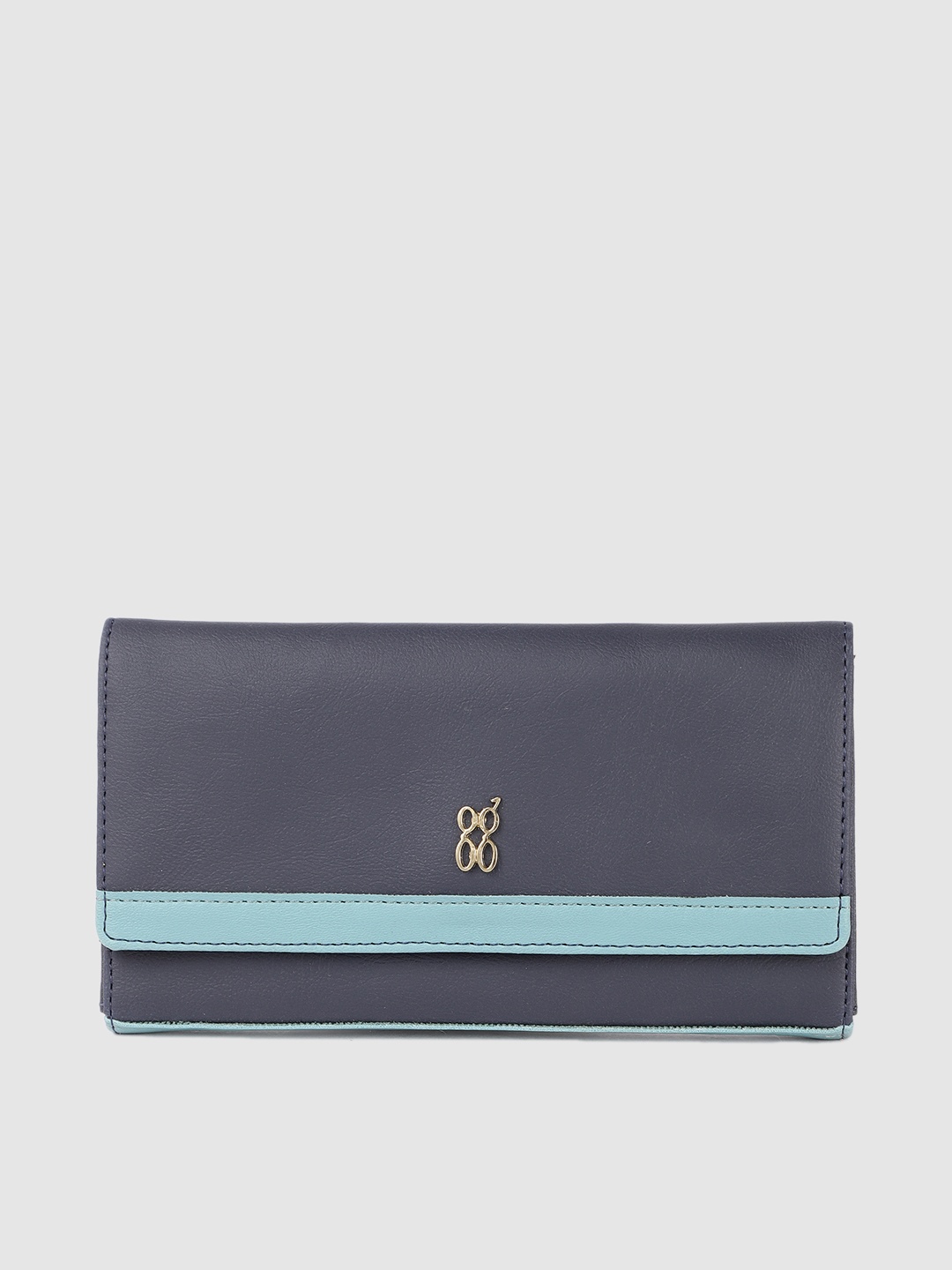 

Baggit Women Blue PU Three Fold Wallet
