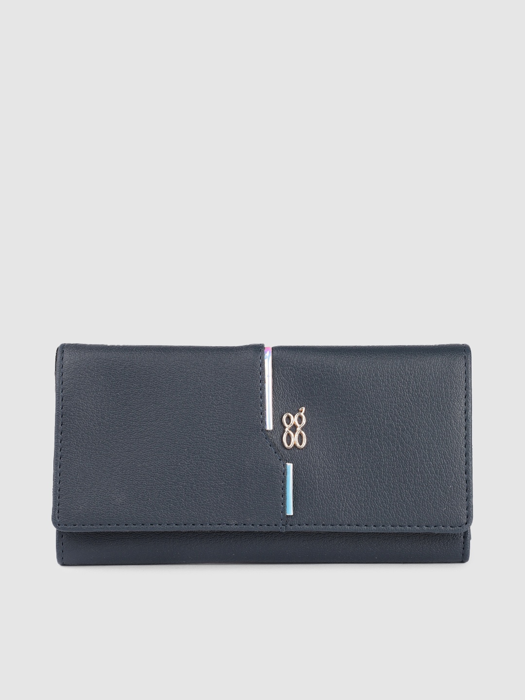 

Baggit Women Navy Blue Solid Three Fold Wallet