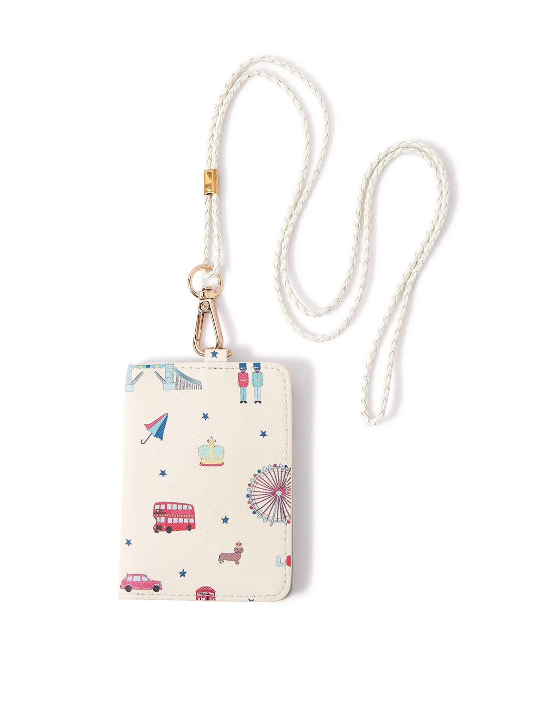 

Accessorize Women Cream-Coloured Abstract Printed PU Card Holder