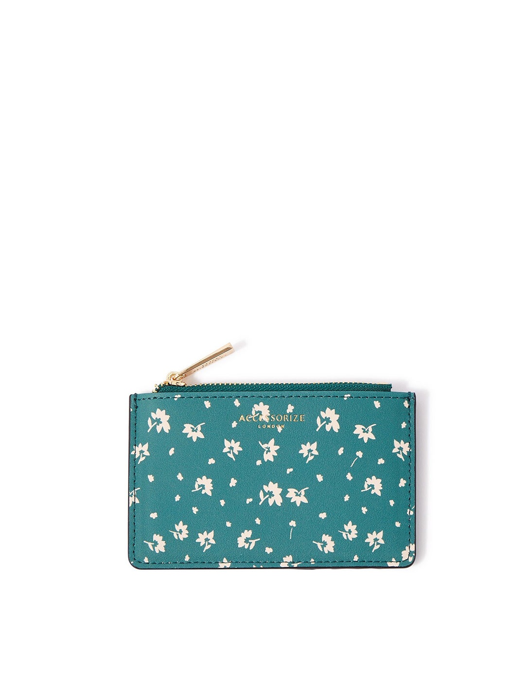 

Accessorize Women Green & Beige Floral Printed PU Card Holder