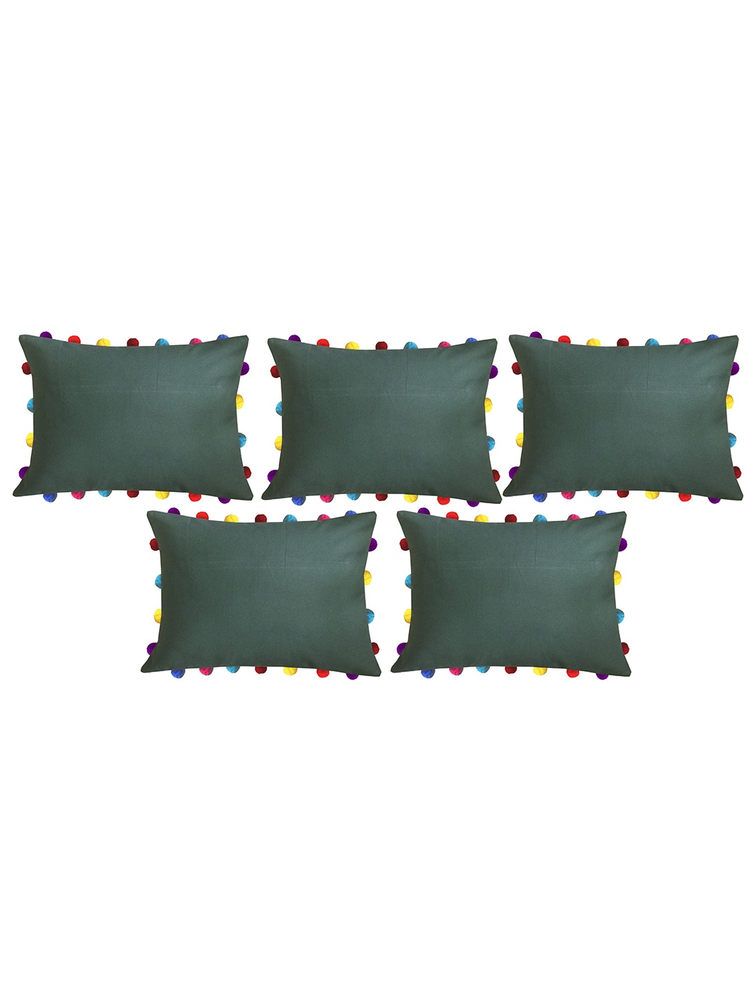 

Lushomes Green & Yellow Set of 5 Rectangle Cushion Covers