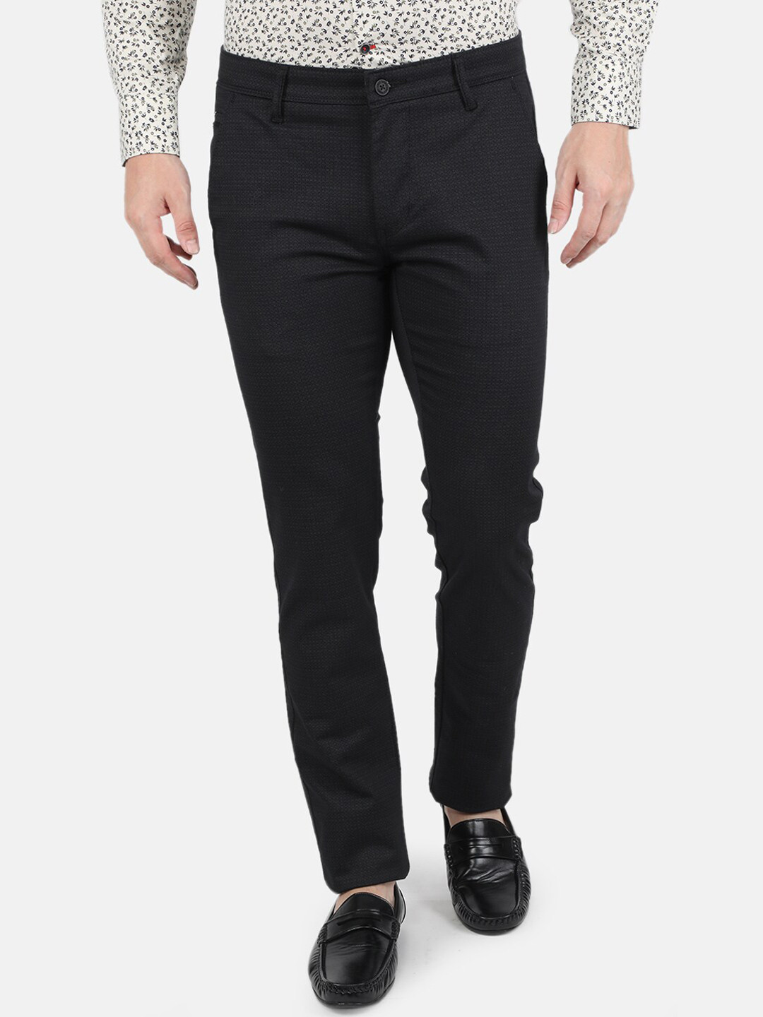 

Monte Carlo Men Black Smart Slim Fit Trousers