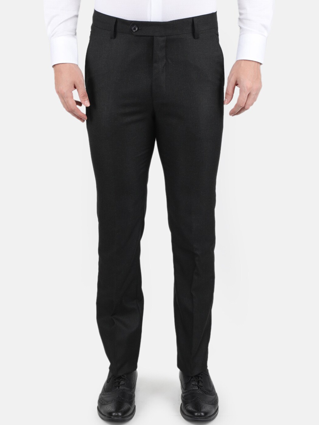 

Monte Carlo Men Black Smart Slim Fit Trousers