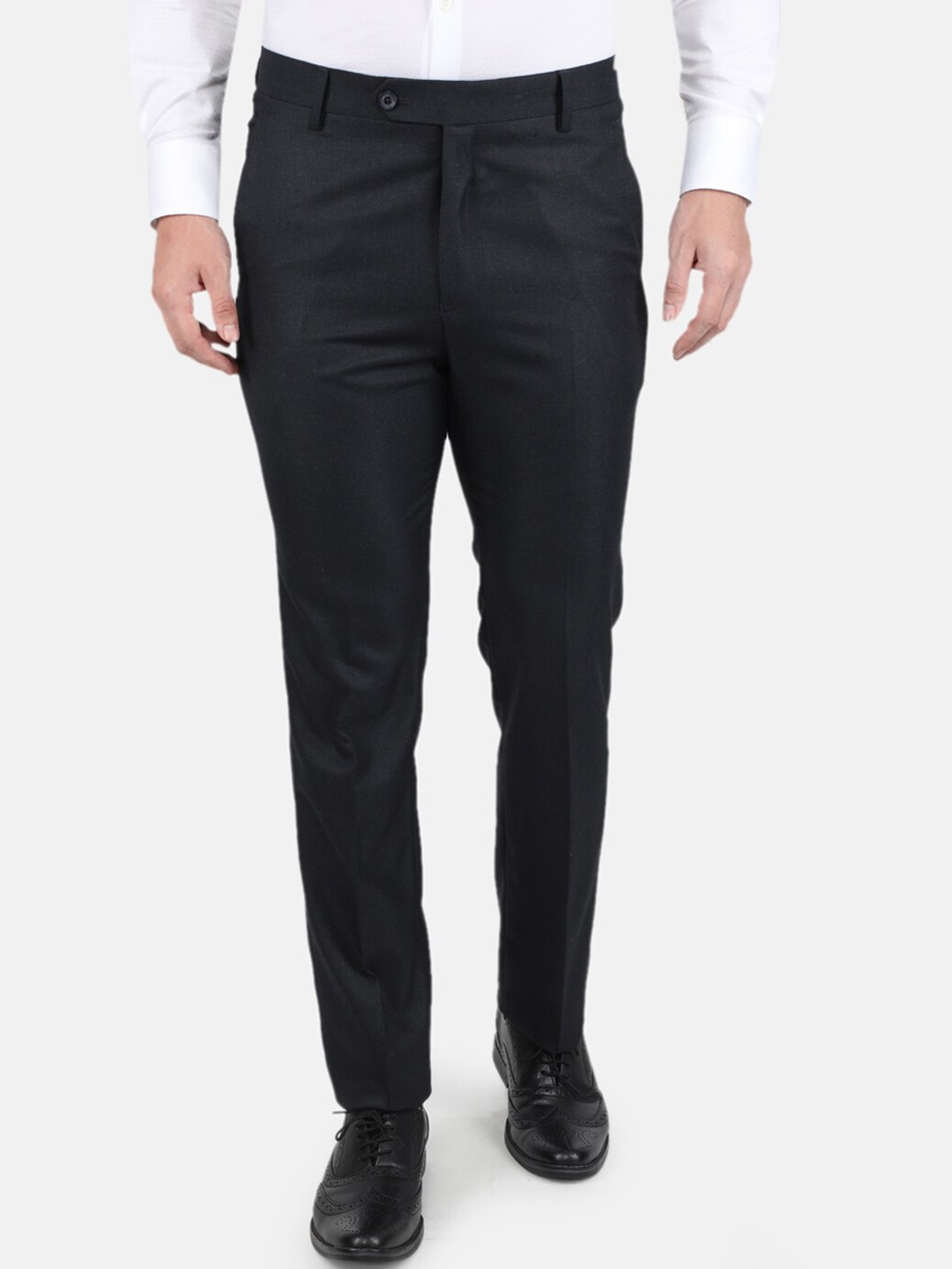 

Monte Carlo Men Navy Blue Smart Slim Fit Trousers