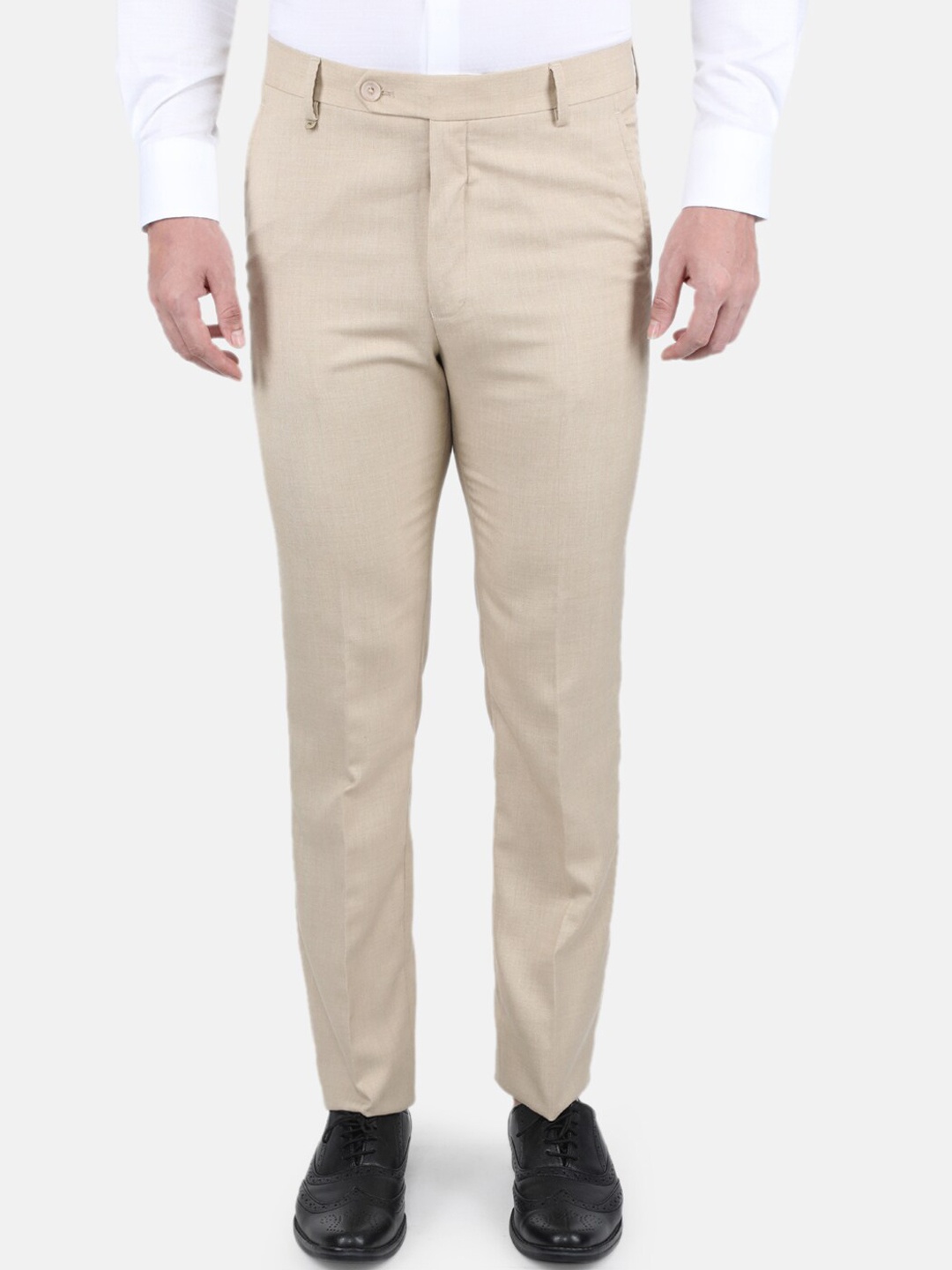 

Monte Carlo Men Khaki Smart Slim Fit Trousers